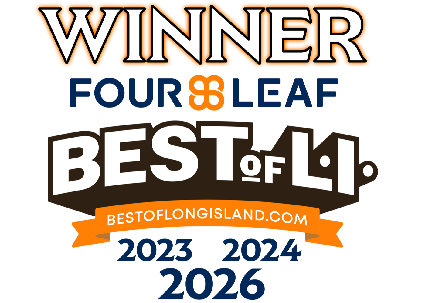 Best of Long Island winner artwork for 2023, 2024, and 2026.