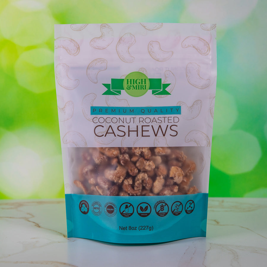 High&Miri Coconut Roasted Cashews 8 oz pouch