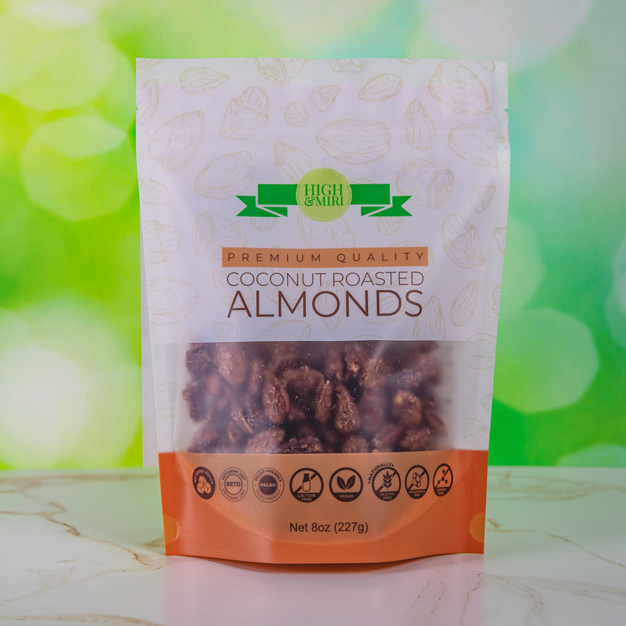 High&Miri Coconut Roasted Almonds 8 oz pouch