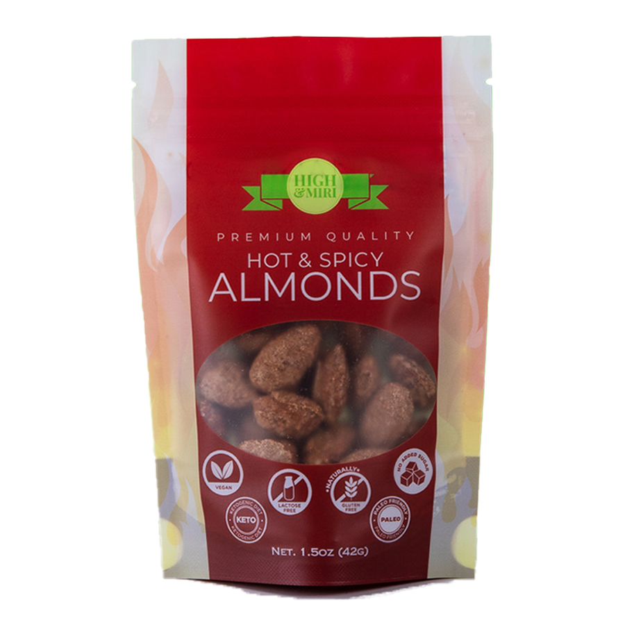 High&Miri Hot & Spicy Almonds 1.5 oz pouch