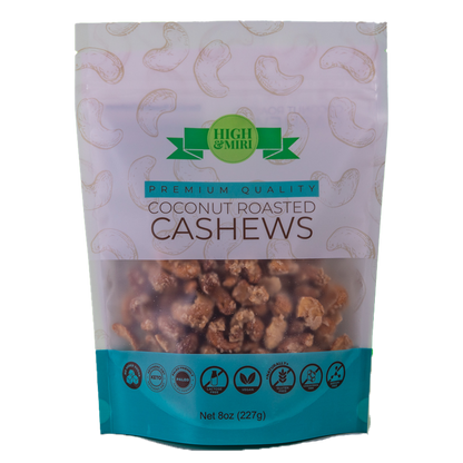 High&Miri Coconut Roasted Cashews 8 oz pouch