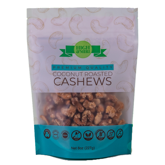 High&Miri Coconut Roasted Cashews 8 oz pouch