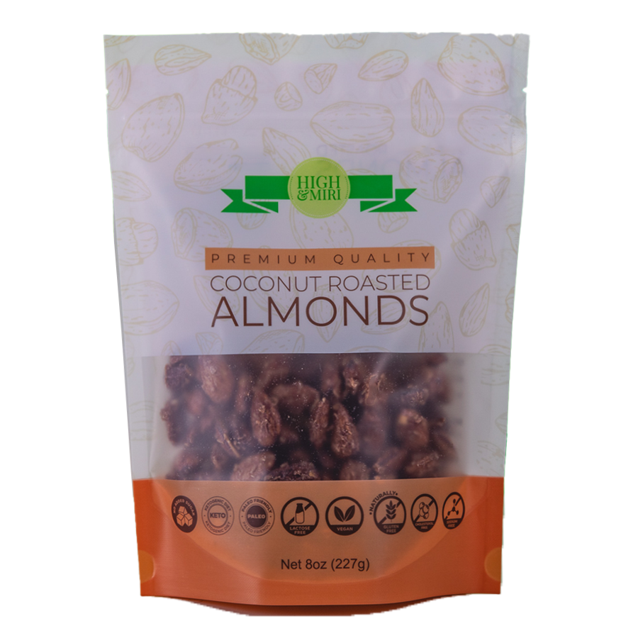 High&Miri Coconut Roasted Almonds 8 oz pouch