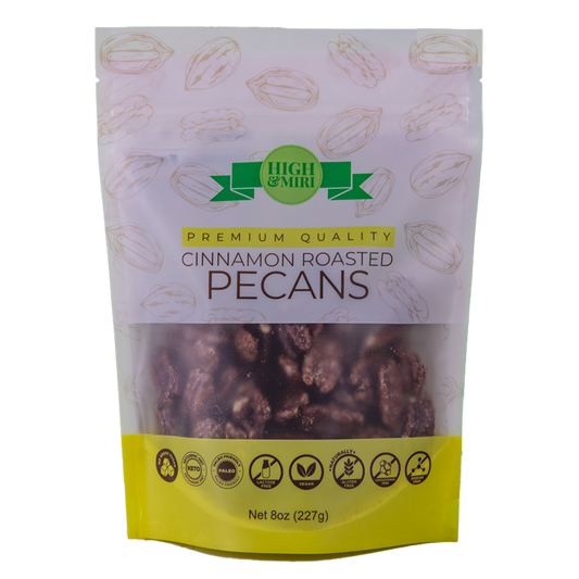 High&Miri Cinnamon Roasted Pecans 8 oz pouch