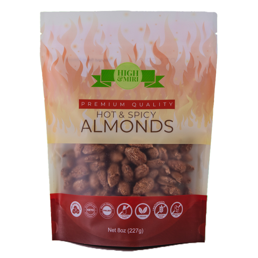 High&Miri Hot & Spicy Almonds 8 oz pouch