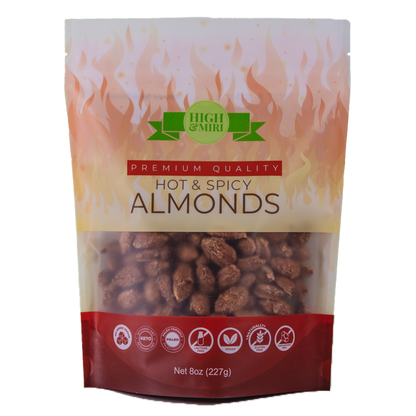 High&Miri Hot & Spicy Almonds 8 oz pouch